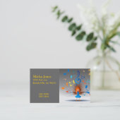 Bunter musikalische Anmerkungs-Pfau Visitenkarte (Stehend Vorderseite)