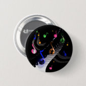 Bunter musikalischer Knopf rund Button (Vorne & Hinten)