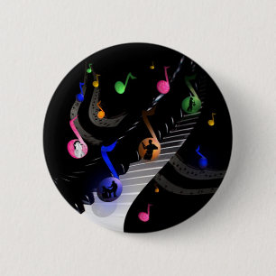 Bunter musikalischer Knopf rund Button