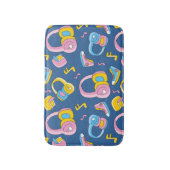 Bunter Musikmix in Rosa, Blau, Gelb Badematte (Vorderseite Vertikal)