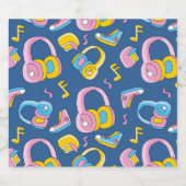 Bunter Musikmix in Rosa, Blau, Gelb Bierflaschenetikett (Einzelnes Label)