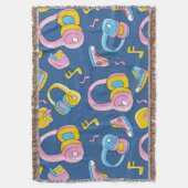 Bunter Musikmix in Rosa, Blau, Gelb Decke (Vorderseite Vertikal)