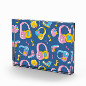 Bunter Musikmix in Rosa, Blau, Gelb Fotoblock (Rechts)