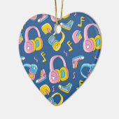 Bunter Musikmix in Rosa, Blau, Gelb Keramik Ornament (Links)