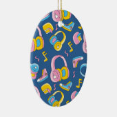 Bunter Musikmix in Rosa, Blau, Gelb Keramik Ornament (Rechts)