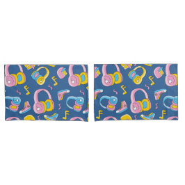 Bunter Musikmix in Rosa, Blau, Gelb Kissenbezug