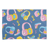 Bunter Musikmix in Rosa, Blau, Gelb Kissenbezug (Vorderseite-Rechts)