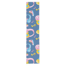 Bunter Musikmix in Rosa, Blau, Gelb Kurzer Tischläufer