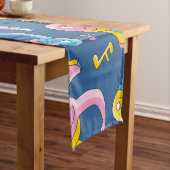 Bunter Musikmix in Rosa, Blau, Gelb Kurzer Tischläufer (Beispiel)