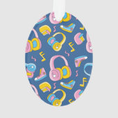 Bunter Musikmix in Rosa, Blau, Gelb Ornament (Rückseite)