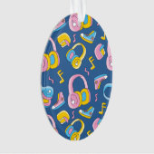 Bunter Musikmix in Rosa, Blau, Gelb Ornament (Vorderseite)