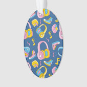 Bunter Musikmix in Rosa, Blau, Gelb Ornament (Vorderseite)