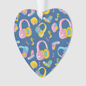 Bunter Musikmix in Rosa, Blau, Gelb Ornament (Vorderseite)