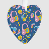 Bunter Musikmix in Rosa, Blau, Gelb Ornament (Vorderseite)