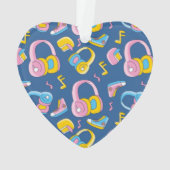 Bunter Musikmix in Rosa, Blau, Gelb Ornament (Rückseite)