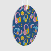 Bunter Musikmix in Rosa, Blau, Gelb Ornament (Vorderseite)