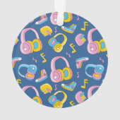 Bunter Musikmix in Rosa, Blau, Gelb Ornament (Rückseite)