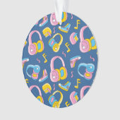 Bunter Musikmix in Rosa, Blau, Gelb Ornament (Vorderseite)