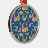 Bunter Musikmix in Rosa, Blau, Gelb Ornament Aus Metall (Rechts)