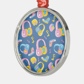 Bunter Musikmix in Rosa, Blau, Gelb Ornament Aus Metall (Links)