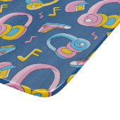 Bunter Musikmix in Rosa, Blau, Gelb Schneidebrett (Ecke)