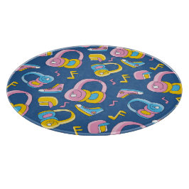 Bunter Musikmix in Rosa, Blau, Gelb Schneidebrett