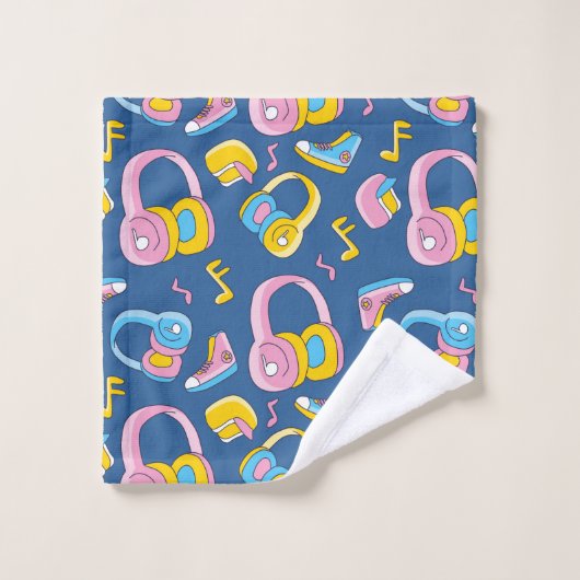 Bunter Musikmix in Rosa, Blau, Gelb Waschlappen (Waschlappen)