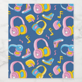 Bunter Musikmix in rosa, blau, gelb Weinetikett (Einzelnes Label)