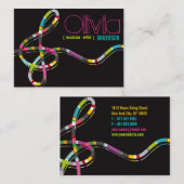 Bunter Musiknoten-dreifaches Visitenkarte (Vorne/Hinten)