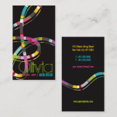 Bunter Musiknoten-dreifaches Visitenkarte (Vorne/Hinten)