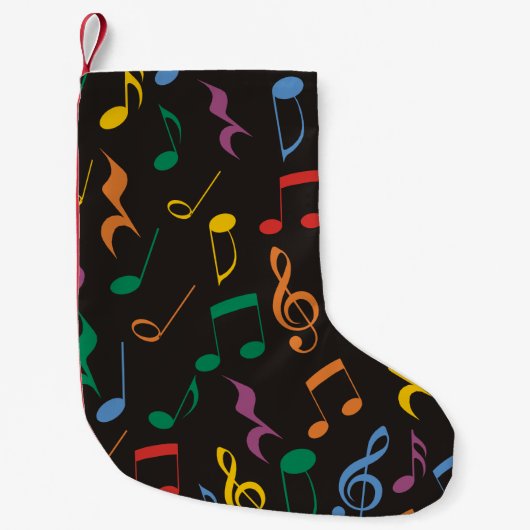 Bunter Musiknoten Kleiner Weihnachtsstrumpf (Vorderseite)