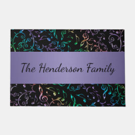 Bunter Musiknoten-personalisierte Fußmatte