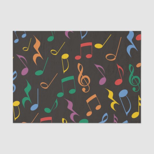 Bunter Musiknoten Seidenpapier (Vorderseite)