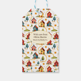 Bunter Nachbarschaftshäuser Makler Geschenkanhänger