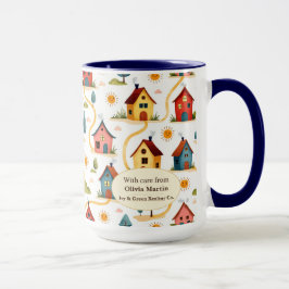 Bunter Nachbarschaftshäuser Makler Tasse