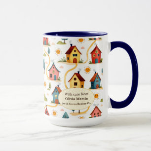 Bunter Nachbarschaftshäuser Makler Tasse
