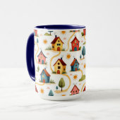 Bunter Nachbarschaftshäuser Makler Tasse (Vorderseite Links)
