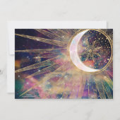 Bunter Nebel Gold Doodles Sun Moon Mandala Einladung (Rückseite)