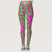 Bunter Neonleopard-Druck Leggings (Vorderseite)