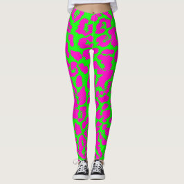 Bunter Neonleopard-Druck Leggings