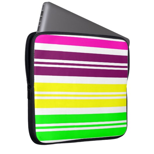 Bunter Neonregenbogen Stripes vibrierendes mutiges Laptopschutzhülle (Vorne Rechts)