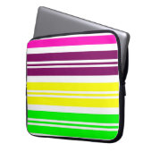 Bunter Neonregenbogen Stripes vibrierendes mutiges Laptopschutzhülle (Vorderseite Links)