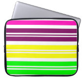 Bunter Neonregenbogen Stripes vibrierendes mutiges Laptopschutzhülle (Vorderseite)