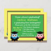 Bunter, niedlicher Eulen-Abschluss, für Kinder Einladung (Vorne/Hinten)