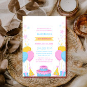 bunter niedlicher Geburtstag Einladung