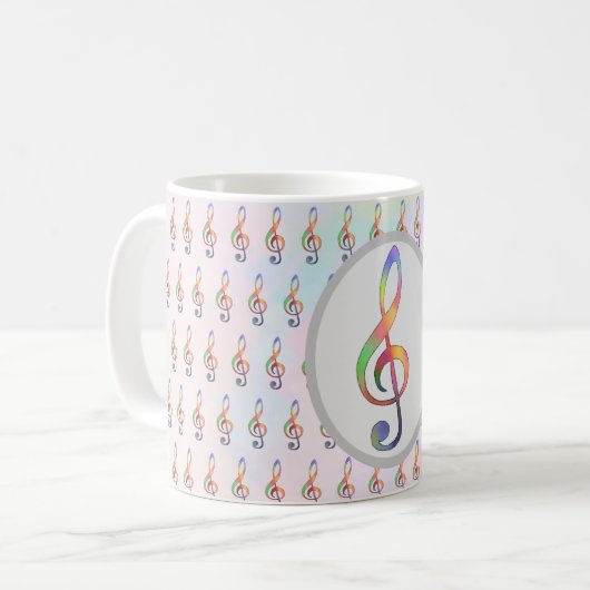 bunter Notenschlüssel Kaffeetasse (Vorderseite Links)