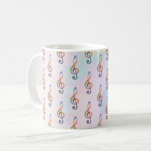 bunter Notenschlüssel Kaffeetasse