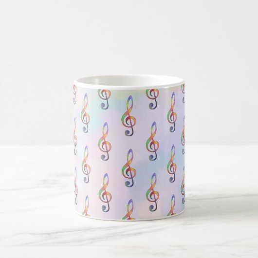 bunter Notenschlüssel Kaffeetasse (Mittel)