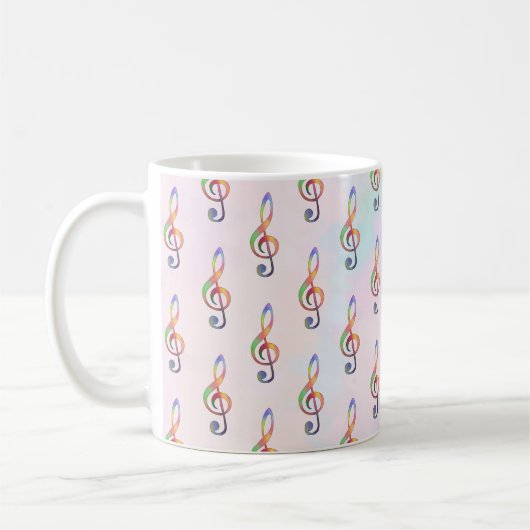 bunter Notenschlüssel Kaffeetasse (Links)