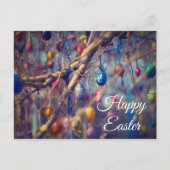 Bunter Osterei-Baum-personalisierte Postkarte (Vorderseite)